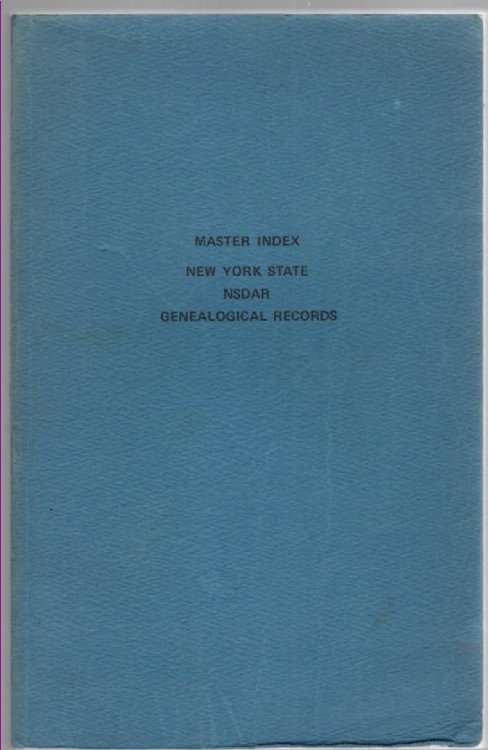 Master Index New York State DAR Genealogical Records