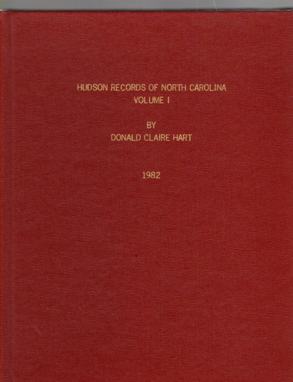 Hudson Records of North Carolina Volume I