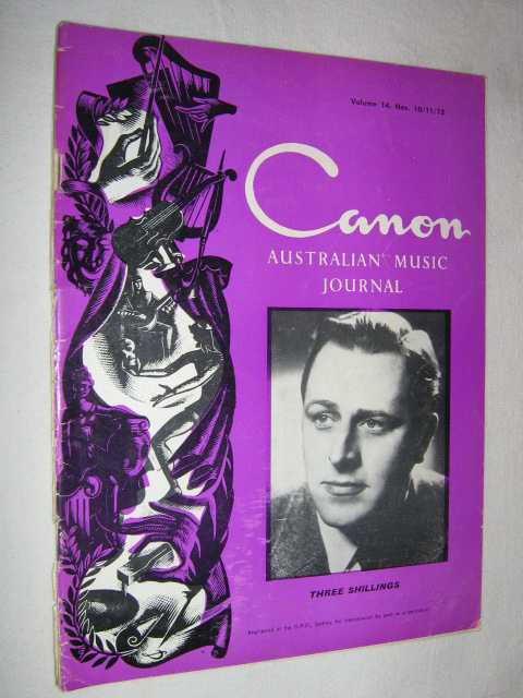 Canon: Australian Music Journal vol 14 nos 10, 11, 12 (in one edition) : May June July 1961