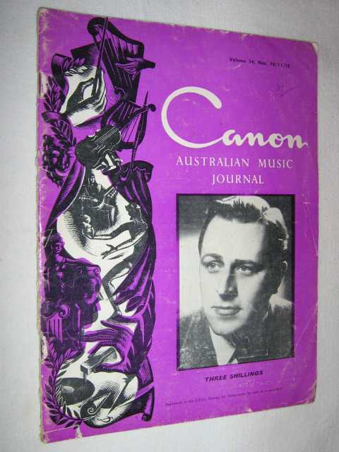 Canon: Australian Music Journal vol 14 nos 10, 11, 12 (in one edition) : May June July 1961