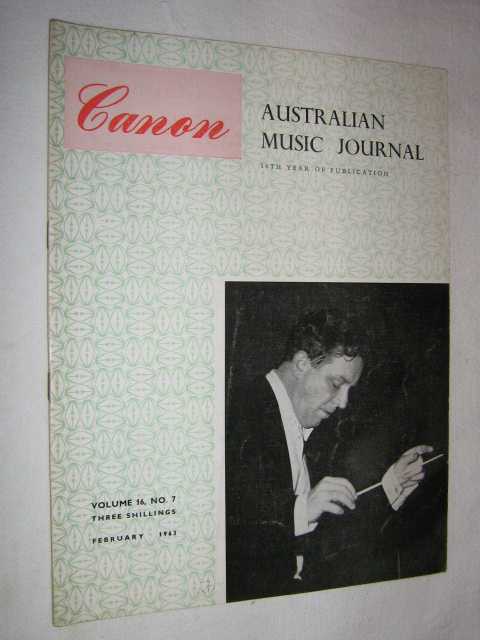 Canon: Australian Music Journal vol 16 number 7 : February 1963