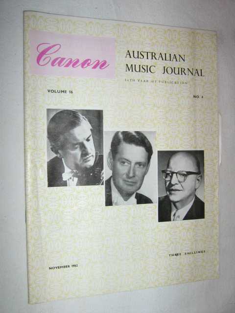 Canon: Australian Music Journal vol 16 number 4 : November 1962