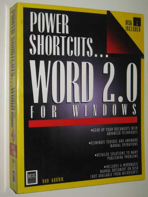 Power Shortcuts. : Word 2.0 for Windows