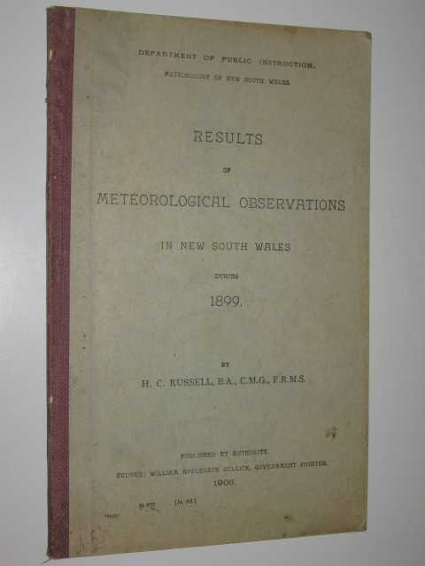 Results of Meteorological Observations in New South Wales During 1899