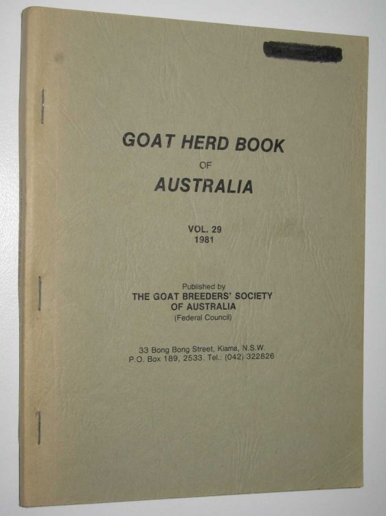 Goat Herd Book of Australia Vol. 29