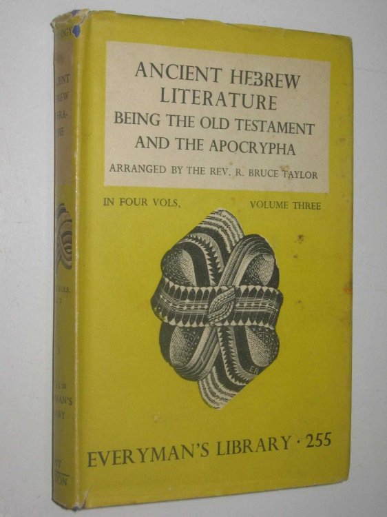 Ancient Hebrew Literature Vol 3 Theology & Philosophy - Everyman's Library Series #255