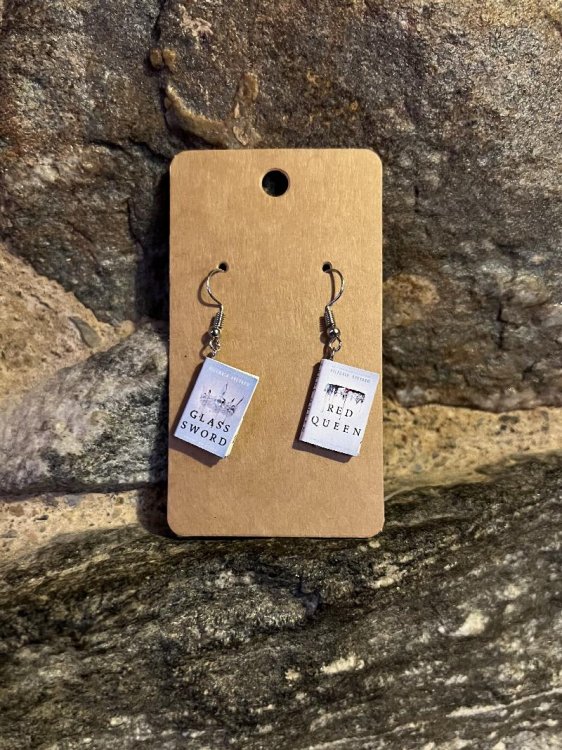 Red Queen Book Earrings