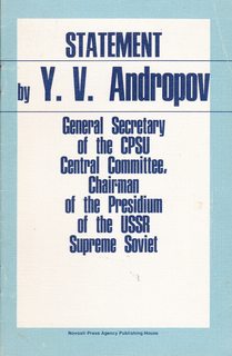 Statement by Y.V. Andropov General Secretary of the CPSU Central Committee, Chairman of the Presidium of the USSR Supreme Soviet: September 28, 1983
