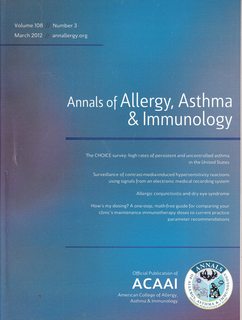 Annals of Allergy, Asthma and Immunology Volume 108 Number 3 March, 2012; The Choice Survey