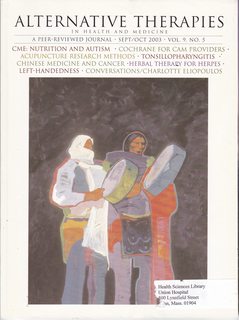 Alternative Therapies in Health and Medicine Vol 9 No 5 Sept/ Oct 2003: CME-Nutrition and Autism
