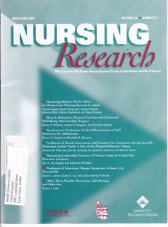 Nursing Research (Official Journal of Eastern Nursing Research Society and the Western Institute of Nursing) Vol 53 No 3 May/June 2004