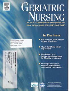 Geriatric Nursing Vol 29 No 2 March/April 2008: Use of Living Wills Among African Americans