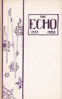 The Echo 1933-1958: Twenty-fifth Anniversary Class of 1933 Superior Central High School, Sat. August 2,1958, Androy Hotel, Superior, Wisconsin