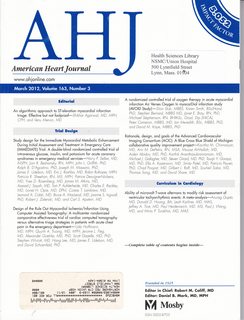 American Heart Journal (AHJ) Vol 163, No. 3 March 2012: Editorial-An Algorithmic Approach to ST-elevation Myocardial Infarction Triage-Effective Not Foolproof