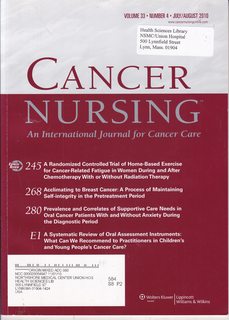 Cancer Nursing-An International Journal for Cancer Care Vol 33 No. 4 July/August 2010: A Randomized Controlled Trial of Home-Based Exercise for Cancer- Related Fatigue in Women