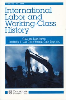 International Labor and Working-Class History No. 62, Fall 2002: Class and Catastrophe-September 11 and Other Working-Class Disasters