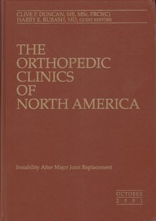 The Orthopedic Clinics of North America Vol. 32 No. 4/ October 2001: Instability After Major Joint Replacement