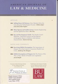 American Journal of Law & Medicine Vol 33 No. 4 2007: Selling Stem Cell Science-How Markets Drive the Law along the Technological Frontier