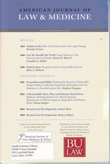 American Journal of Law & Medicine Vol 36 No. 4 Winter 2010: Autism in the U.S.- Social Movement and Legal Change