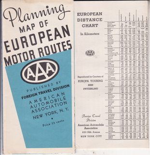 Planning Map of European Motor Routes