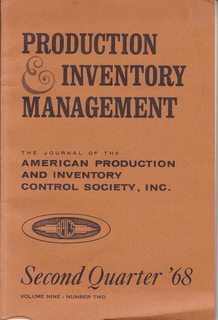 Production and Inventory Management: The Journal of the American Production and Inventory Control Society, Volume 9 Number 2, Second Quarter, 1968