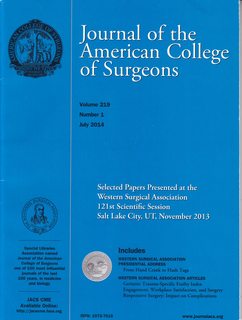Journal of the American College of Surgeons, Volume 219, Number 1, July 2014; Selected Papers Presented at the Western Surgical Association 121st Scientific Session