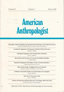 Amercan Anthropologist March 1990, Volume 92, Number 1 (92)