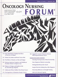 Oncology Nursing Forum Vol 36 No. 5 September 2009-Does Interleukin-6 Mediate the Effects of Exercise on Fatigue