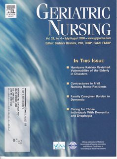 Geriatric Nursing Vol 29 No 4 July/August 2008: Hurricane Katrina Revisited-Vulnerability of the Elderly in Disasters