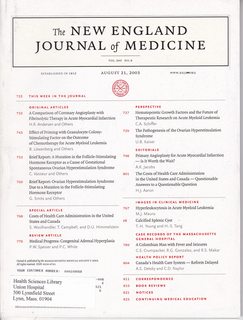 New England Journal of Medicine, the: Vol. 349, No. 8, August 21, 2003