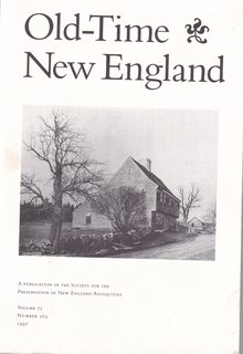 Old-Time New England (1997, Vol. 75, No. 263)