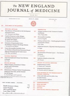 The New England Journal of Medicine (July 17, 2003 Vol. 349 no. 3)