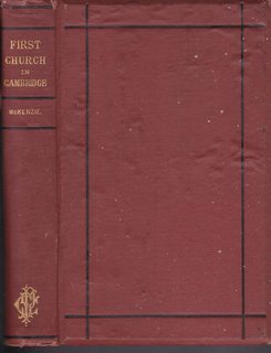 Lectures on The History of the First Church in Cambridge