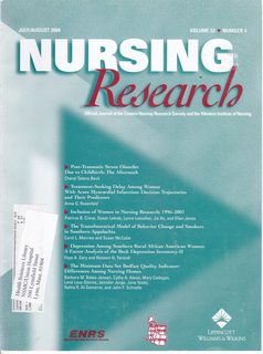 Nursing Research (Official Journal of Eastern Nursing Research Society and the Western Institute of Nursing) Vol 53 No 4 July/August 2004