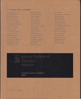 Annual Review of Genetics 2009: 43