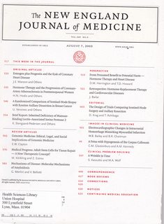 The New England Journal of Medicine (August 7, 2003 Vol 349 No. 6)