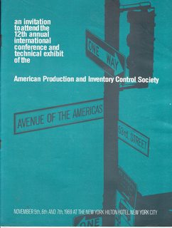 An Invitation to Attend the 12th Annual International Conference and Technical Exhibit of the American Production and Inventory Control Society, Nov. 5th - 7th 1969 at The New York Hilton Hotel, NYC