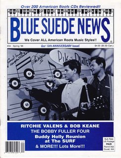 Blue Suede News #34 Spring 1996 Ritchie Valens and Bob Keane Cover