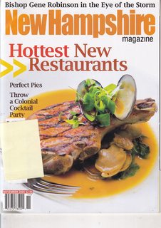 New Hampshire Magazine Nov 2005 (Vol 19 No. 11) Hottest New Restaurants