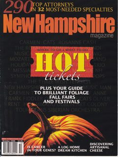 New Hampshire Magazine Oct. 2006 (Vol 20 No. 10) Where To Go; What to Do Hot Tickets