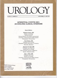 Urology Vol 57 No. 6A Supplement to June 2001: Interstitial Cystitis 2001-An Evolving Clinical Syndrome