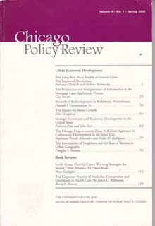 Chicago Policy Review Vol. 4 No. 1 Spring 2000 (Urban Economic Development)