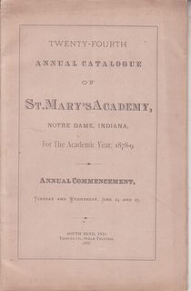 Twenty-Fourth Annual Catalogue of St. Mary's Academy, Notre Dame, Indiana for the Academic Year 1878-9