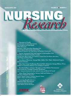 Nursing Research (Official Journal of Eastern Nursing Research Society and the Western Institute of Nursing) Vol 53 No 2 March/April 2004