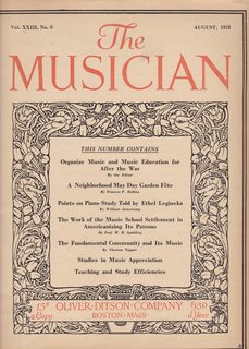 The Musician Vol. XXIII, No. 8: Organize Music and Music Education for After the War