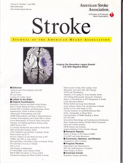 Stroke- Journal of the American Heart Association Vol 37 Number 7 July 2006: Imaging the Penumbra-Lesion Growth (LG) with Negative BOLD