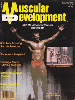 Muscular Development Magazine: 1982 Mr. America Winners and report (December 1982) Rufus Howard Cover