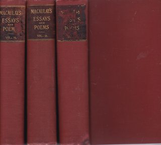 Critical Historical and Miscellaneous Essays and Poems in Three Volumes (Complete set)