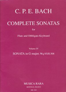 C.P.E. Bach - Complete Sonatas for Flute and Obbligato Keyboard Instrument- Sonata in G Major WQ85/H.508