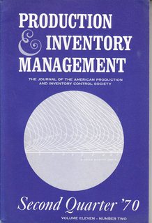 Production and Inventory Management: The Journal of the American Production and Inventory Control Society, Volume 11 Number 2, Second Quarter, 1970